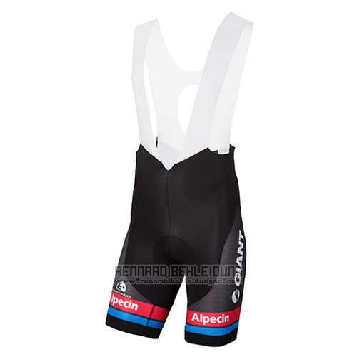 2016 Fahrradbekleidung Giant Alpecin Shwarz und Rot Trikot Kurzarm und Tragerhose